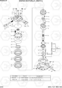4101 SWING MOTOR(LH, TYPE 1,  #0073-) R520LC-9, Hyundai