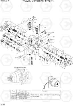 4160 TRAVEL MOTOR(2/2, TYPE 1) R520LC-9, Hyundai