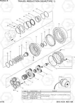 4170 TRAVEL REDUCTION GEAR(TYPE 1) R520LC-9, Hyundai