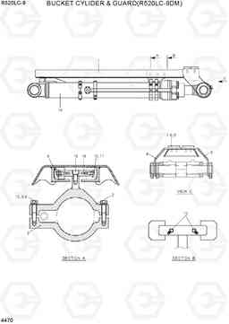 4470 BUCKET CYLINDER & GUARD(R520LC-9DM) R520LC-9, Hyundai