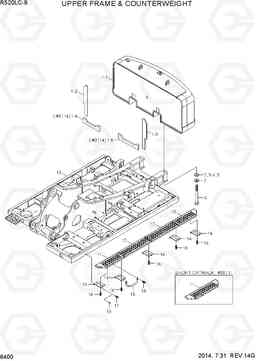 6400 UPPER FRAME & COUNTERWEIGHT R520LC-9, Hyundai