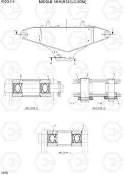 7270 MIDDLE ARM(R520LC-9DM) R520LC-9, Hyundai