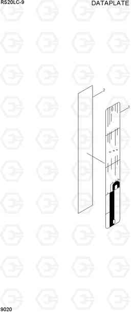 9020 DATAPLATE R520LC-9, Hyundai