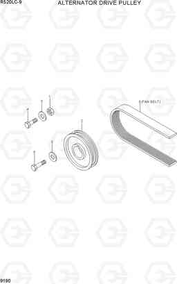 9190 ALTERNATOR DRIVE PULLEY R520LC-9, Hyundai