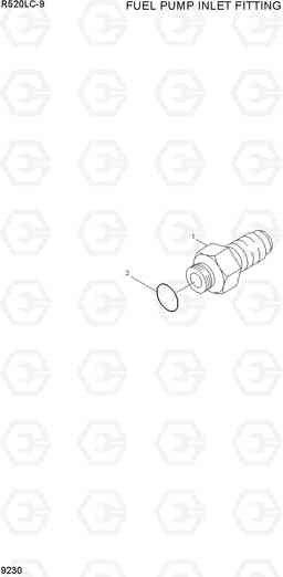 9230 FUEL PUMP INLET FITTING R520LC-9, Hyundai