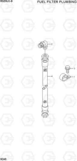 9240 FUEL FILTER PLUMBING R520LC-9, Hyundai