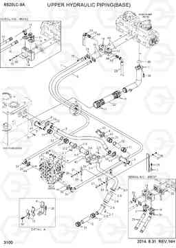 3100 UPPER HYDRAULIC PIPING(BASE) R520LC-9A, Hyundai