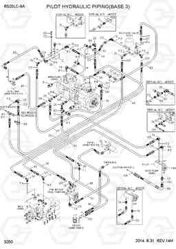 3250 PILOT HYDRAULIC PIPING(BASE 3) R520LC-9A, Hyundai