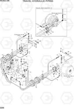 3300 TRAVEL HYDRAULIC PIPING R520LC-9A, Hyundai