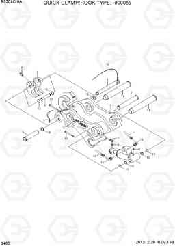 3460 QUICK CLAMP(HOOK TYPE, -#0005) R520LC-9A, Hyundai