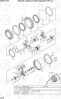 4175 TRAVEL REDUCTION GEAR(TYPE 2) R520LC-9A, Hyundai