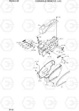 6110 CONSOLE BOX 1(LH) R520LC-9A, Hyundai
