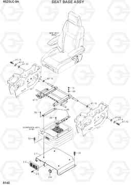 6140 SEAT BASE ASSY R520LC-9A, Hyundai