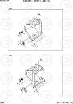 7410 BUCKET(4 TEETH, -#0011) R520LC-9A, Hyundai