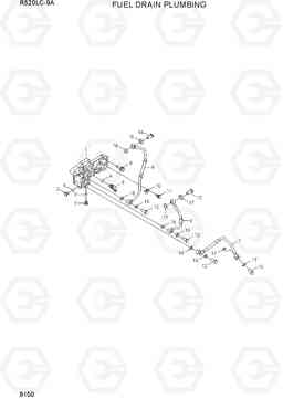 9150 FUEL DRAIN PLUMBING R520LC-9A, Hyundai