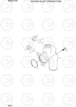 9470 WATER INLET CONNECTION R520LC-9A, Hyundai
