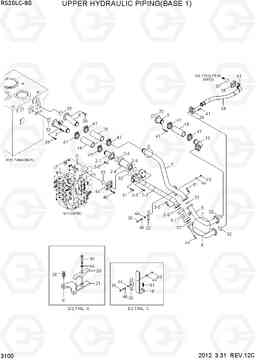 3100 UPPER HYDRAULIC PIPING(BASE 1) R520LC-9S, Hyundai