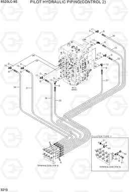 3210 PILOT HYD PIPING(CONTROL 2) R520LC-9S, Hyundai