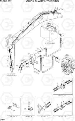 3450 QUICK CLAMP HYD PIPING R520LC-9S, Hyundai