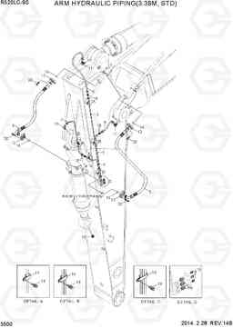 3500 ARM HYDRAULIC PIPING(3.38M, STD) R520LC-9S, Hyundai