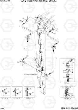 3560 ARM HYD PIPING(6.85M, #0156-) R520LC-9S, Hyundai