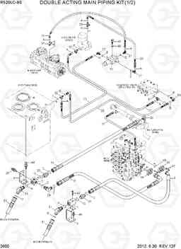 3600 DOUBLE ACTING MAIN PIPING KIT(1/2) R520LC-9S, Hyundai