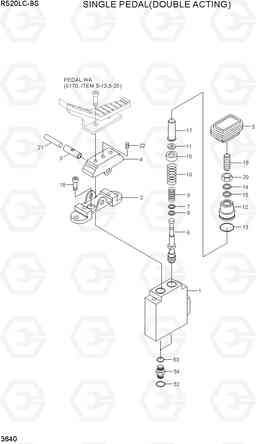 3640 SINGLE PEDAL(DOUBLE ACTING) R520LC-9S, Hyundai
