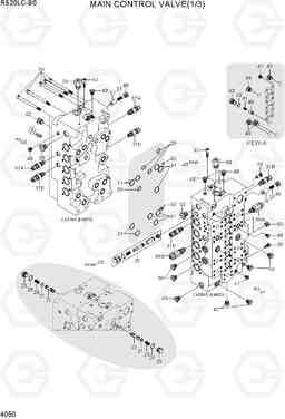 4050 MAIN CONTROL VALVE(1/3, TYPE 1) R520LC-9S, Hyundai