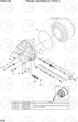 4130 TRAVEL MOTOR(1/2, TYPE 1) R520LC-9S, Hyundai