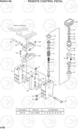 4160 REMOTE CONTROL PEDAL R520LC-9S, Hyundai