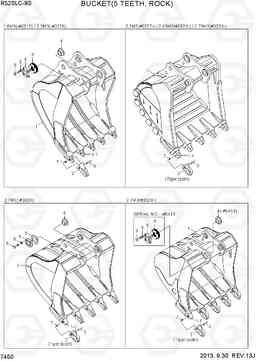 7450 BUCKET(5 TEETH, ROCK) R520LC-9S, Hyundai