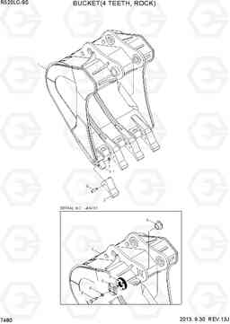 7480 BUCKET(4 TEETH, ROCK) R520LC-9S, Hyundai