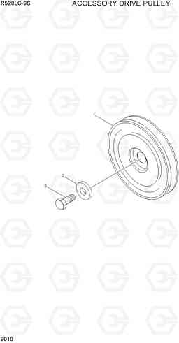 9010 ACCESSORY DRIVE PULLEY R520LC-9S, Hyundai
