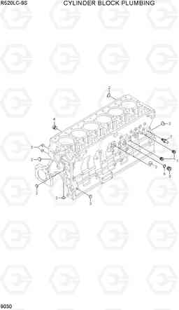 9030 CYLINDER BLOCK PLUBMING R520LC-9S, Hyundai