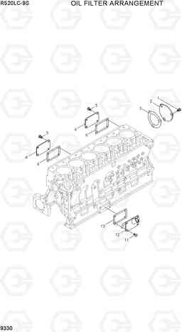 9330 OIL FILTER ARRANGEMENT R520LC-9S, Hyundai