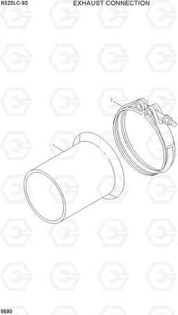 9590 EXHAUST CONNECTION R520LC-9S, Hyundai