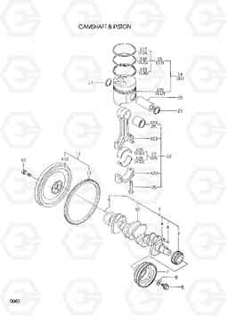 0080 CRANKSHAFT & PISTON R55-3, Hyundai