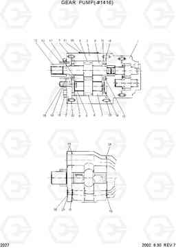 2027 GEAR PUMP(-#1416) R55-3, Hyundai