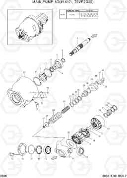 2028 MAIN PUMP 1/2(#1417-, T5VP2D25) R55-3, Hyundai