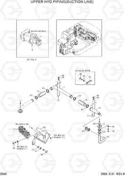 2040 UPPER HYD PIPING(SUCTION LINE) R55-3, Hyundai