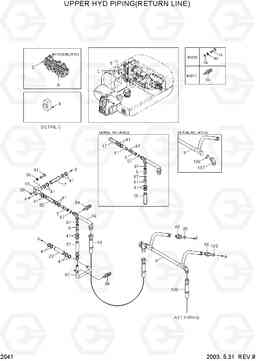 2041 UPPER HYD PIPING(RETURN LINE) R55-3, Hyundai