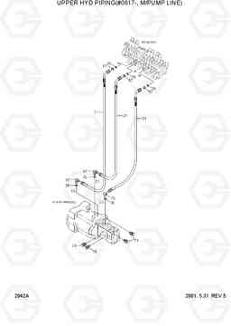 2042A UPPER HYD PIPING(#0617-, M/PUMP LINE) R55-3, Hyundai