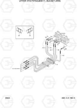 2044A UPPER HYD PIPING(#0617-, BUCKET,ARM) R55-3, Hyundai