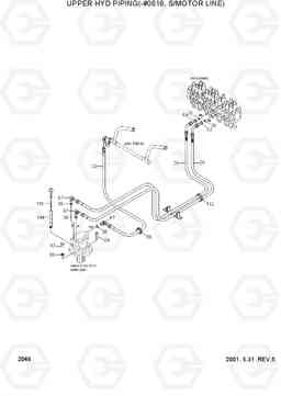 2046 UPPER HYD PIPING(-#0616, S/MOTOR LINE) R55-3, Hyundai