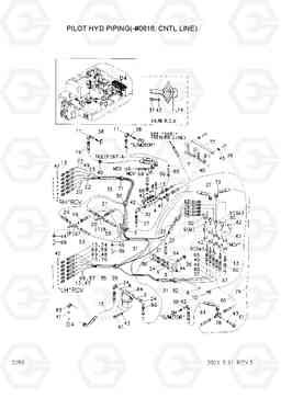 2050 PILOT HYD PIPING(-#0616, CNTL LINE) R55-3, Hyundai