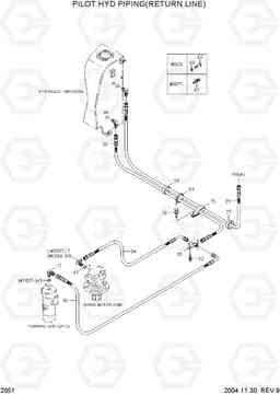 2051 PILOT HYD PIPING(RETURN LINE) R55-3, Hyundai