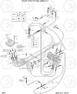 2053 PILOT HYD PIPING 2(#0617-) R55-3, Hyundai