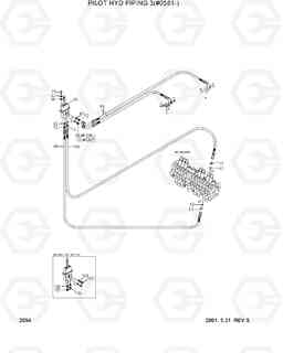 2054 PILOT HYD PIPING 3(#0581-) R55-3, Hyundai