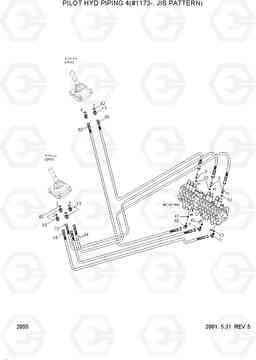 2055 PILOT HYD PIPING 4(#1173-, JIS PATTERN) R55-3, Hyundai