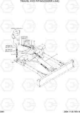 2061 TRAVEL HYD PIPING(DOZER LINE) R55-3, Hyundai